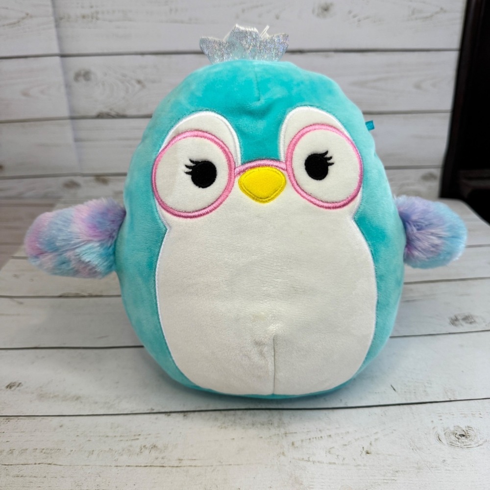 Squishmallows‎ Raina Penguin 8" Plush Pink Glasses Crown Kellytoy